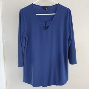 Alfani Women's M Blue 3/4 Sleeve Top